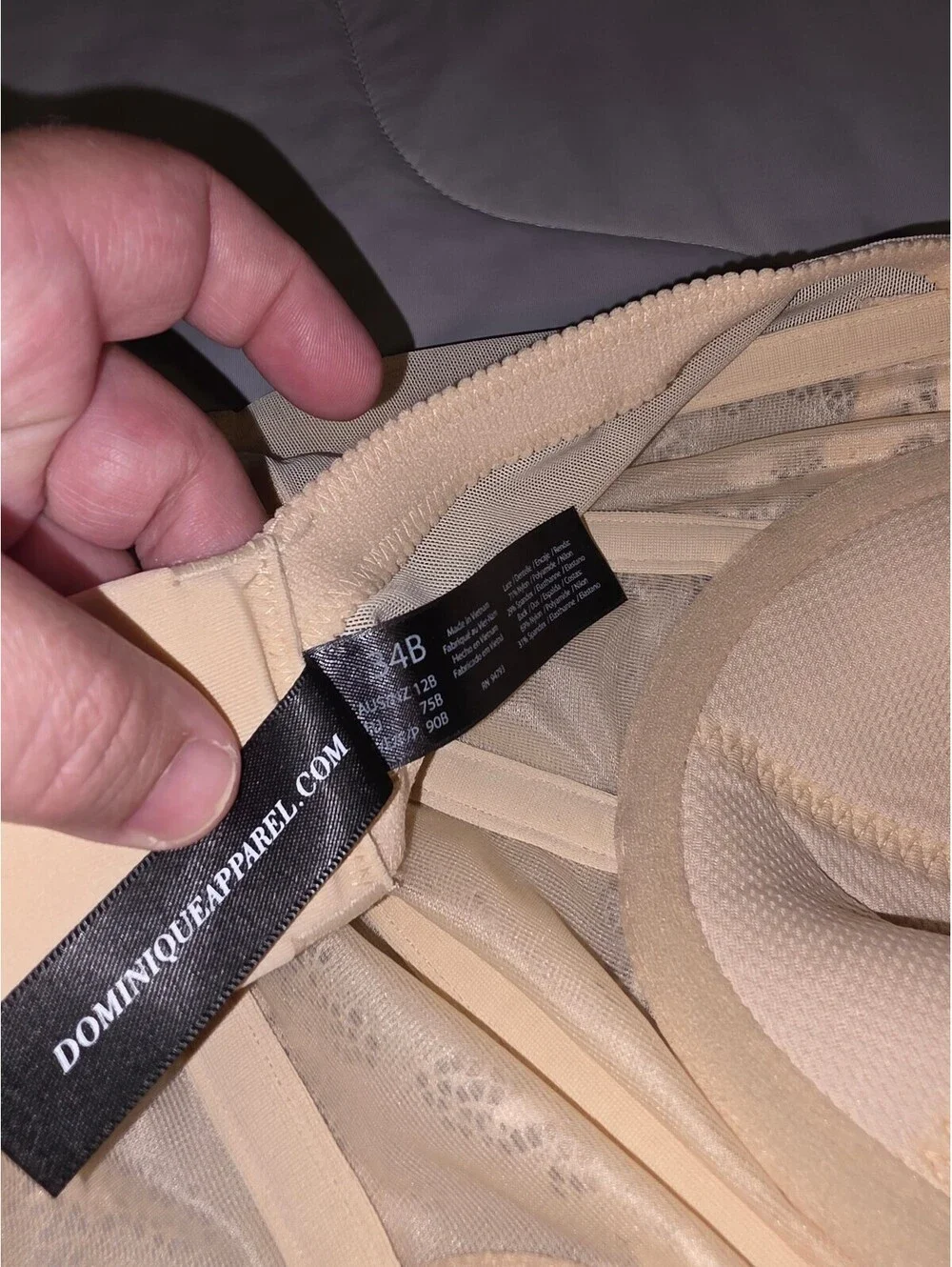 Dominque Bustier Strapless - Beige bra 34A - new with tags